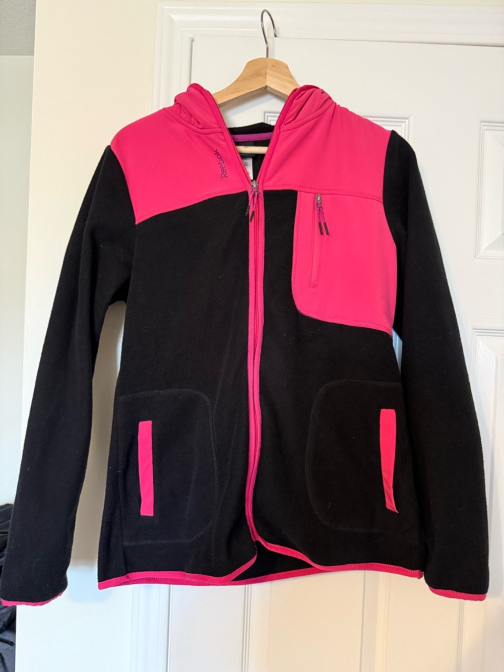 Reebok Black & Hot Pink Zip Jacket